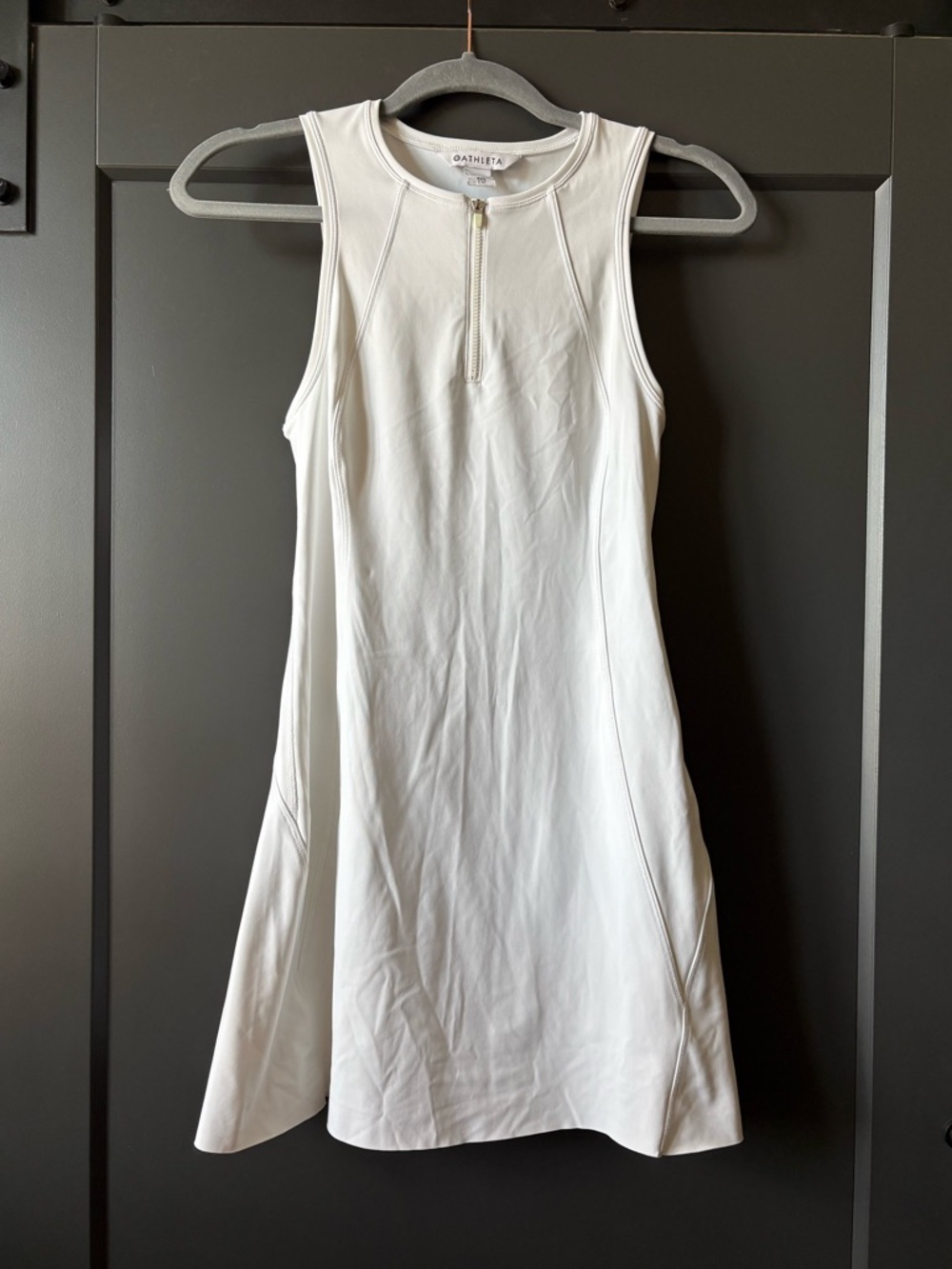 Athleta White Racerback Zip-Front Active Dress